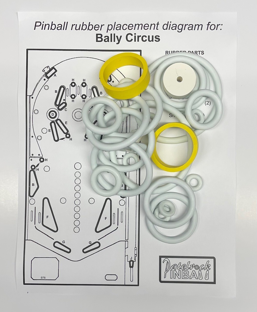 1973 Bally Circus Pinball Machine Rubber Ring Kit