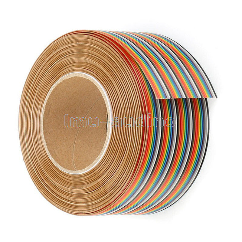 40 Way 40 Pin Flat Color Rainbow Ribbon IDC Cable Wire Rainbow Cable NEW