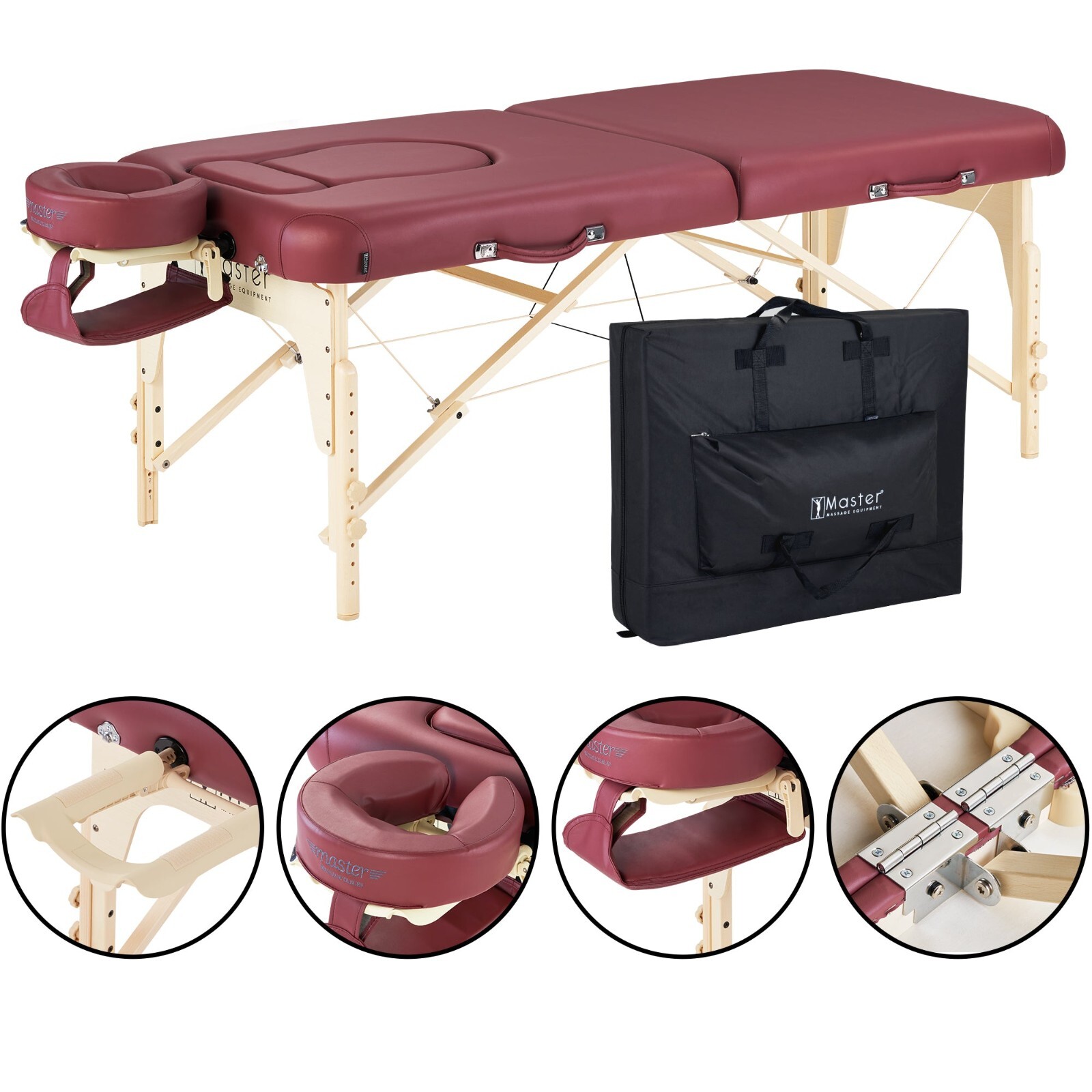 Master Massage 30� Eva Pregnancy Portable Massage & Burgundy Color