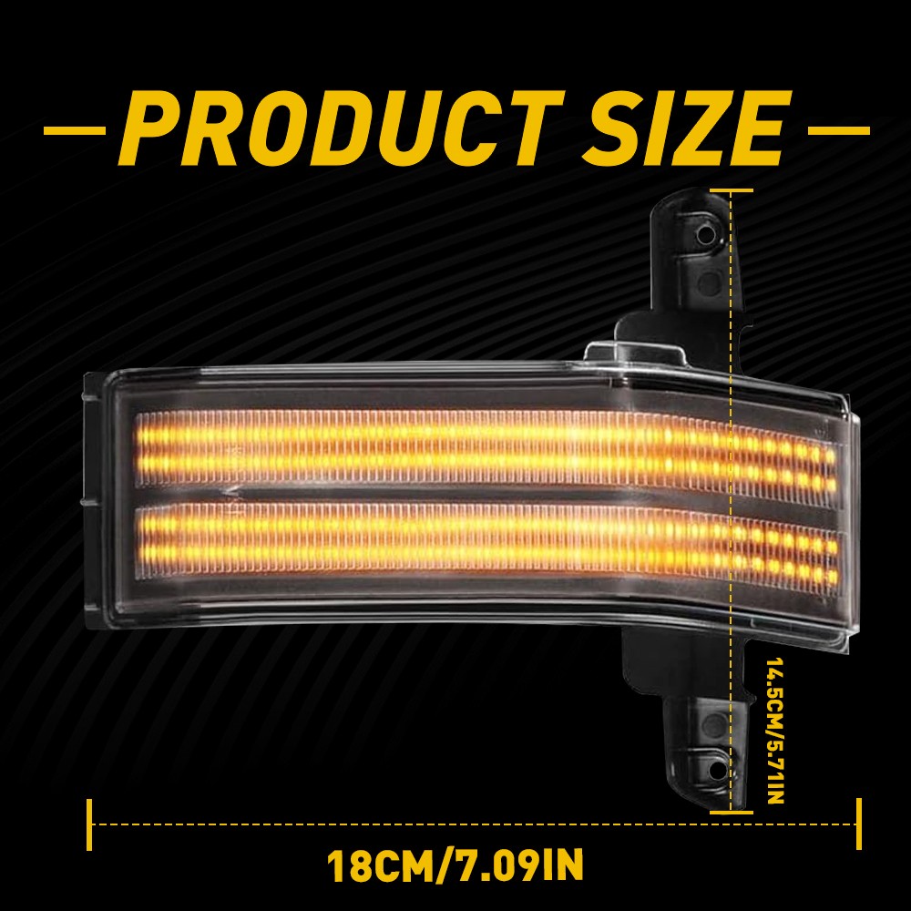 LED Clear Switchback Tow Mirror Signal Lamp For 14-18 Chevy Silverado GMC Sierra