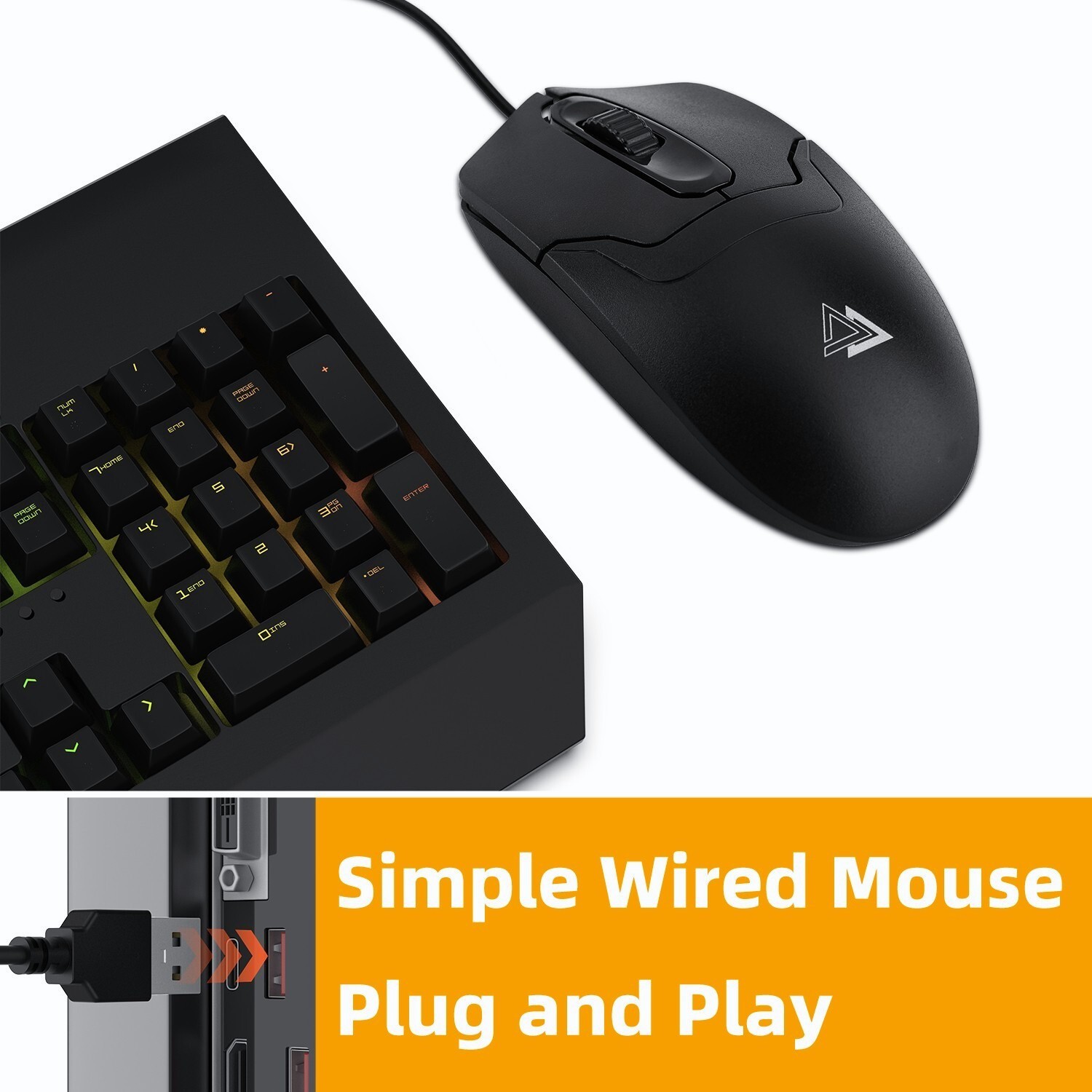 1000 DPI Wired Optical Mouse - USB 2.0 Plug and Play for PC, Laptop, Desktop