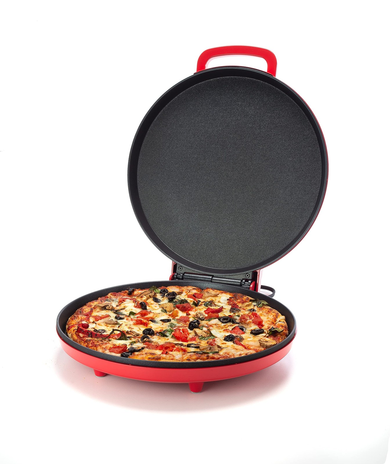 Versa Grill Non Stick Pizza Maker Machine Indoor Electric Calzone Oven Red