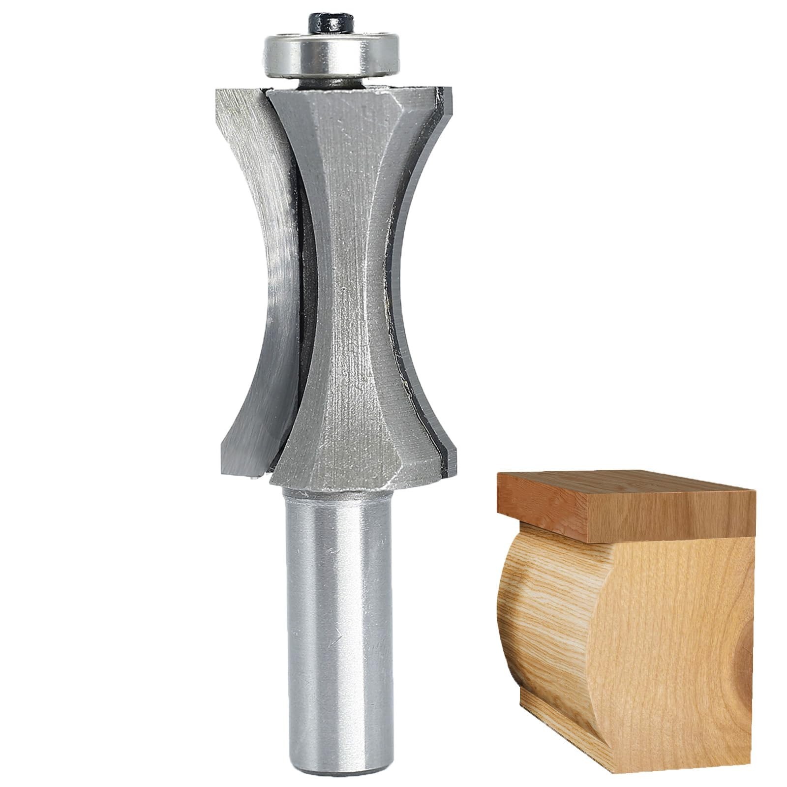 Akylin's Convex Edge Oval Router Bit 1/2" SHK x 1-13/16"CL, Shallow Bullnose ...