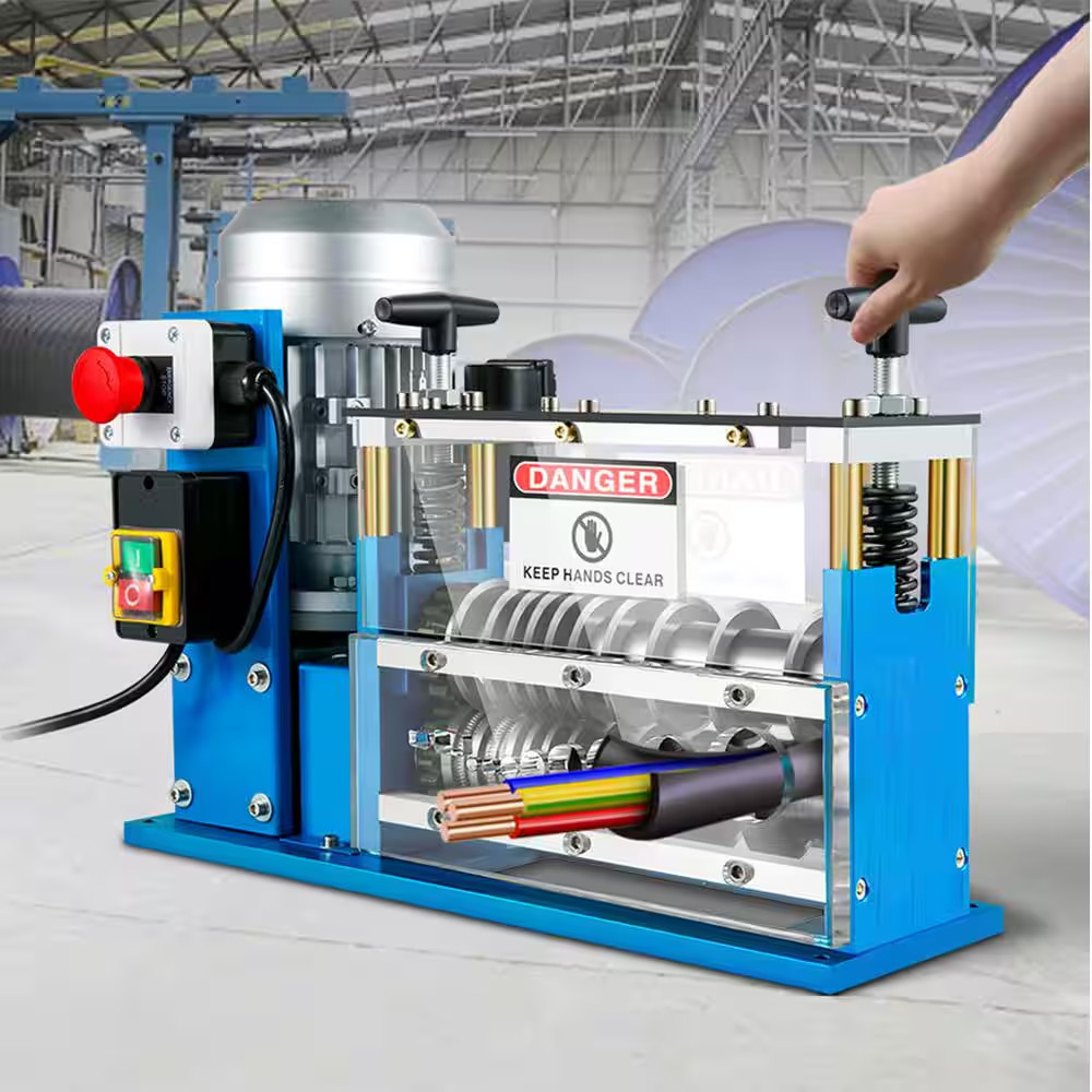 Electric Wire Stripping Machine, 370W 0.06-1.5 In. Automatic Motorized Cable Str
