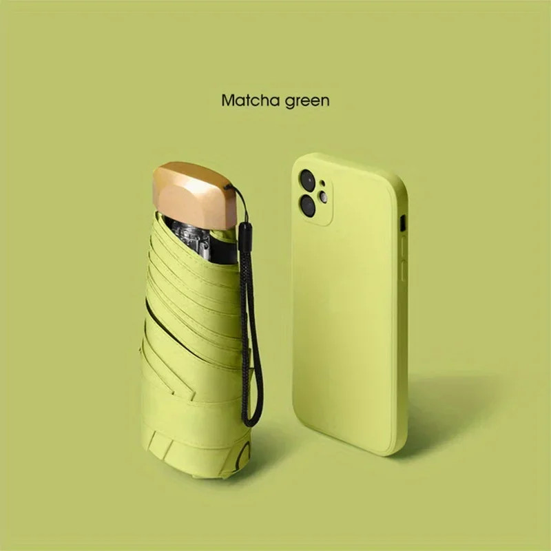 Capsule Folding Umbrella Mini Pocket Automatic UV Protection Ultra Light