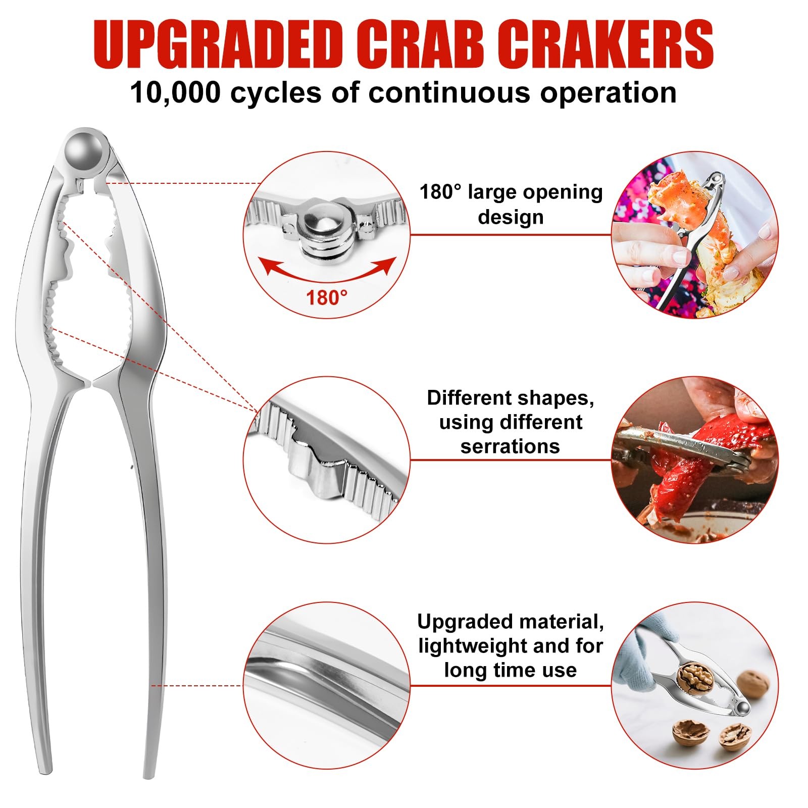 2026 Upgraded 8PCS Seafood Tool Set, Includes 2 Crab Leg universal, 8 Pcs