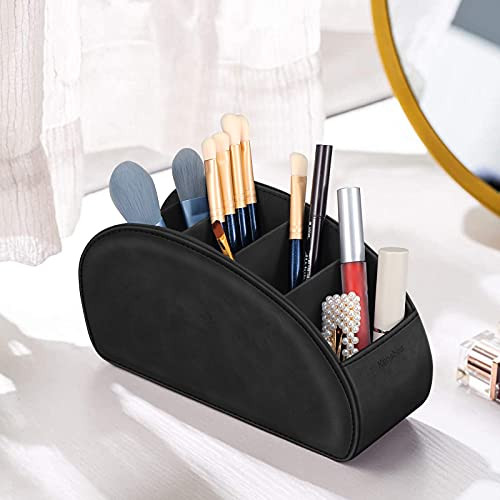 Remote Control Holder with 5 Compartments, E Anti-slip Desktop Caddy Storage