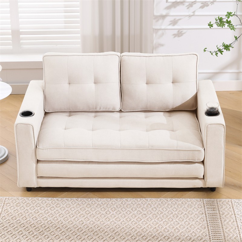 3-in-1 Fold Sofa Convertible Futon Pull Out Sofa Bed Sleeper Chair Loveseat