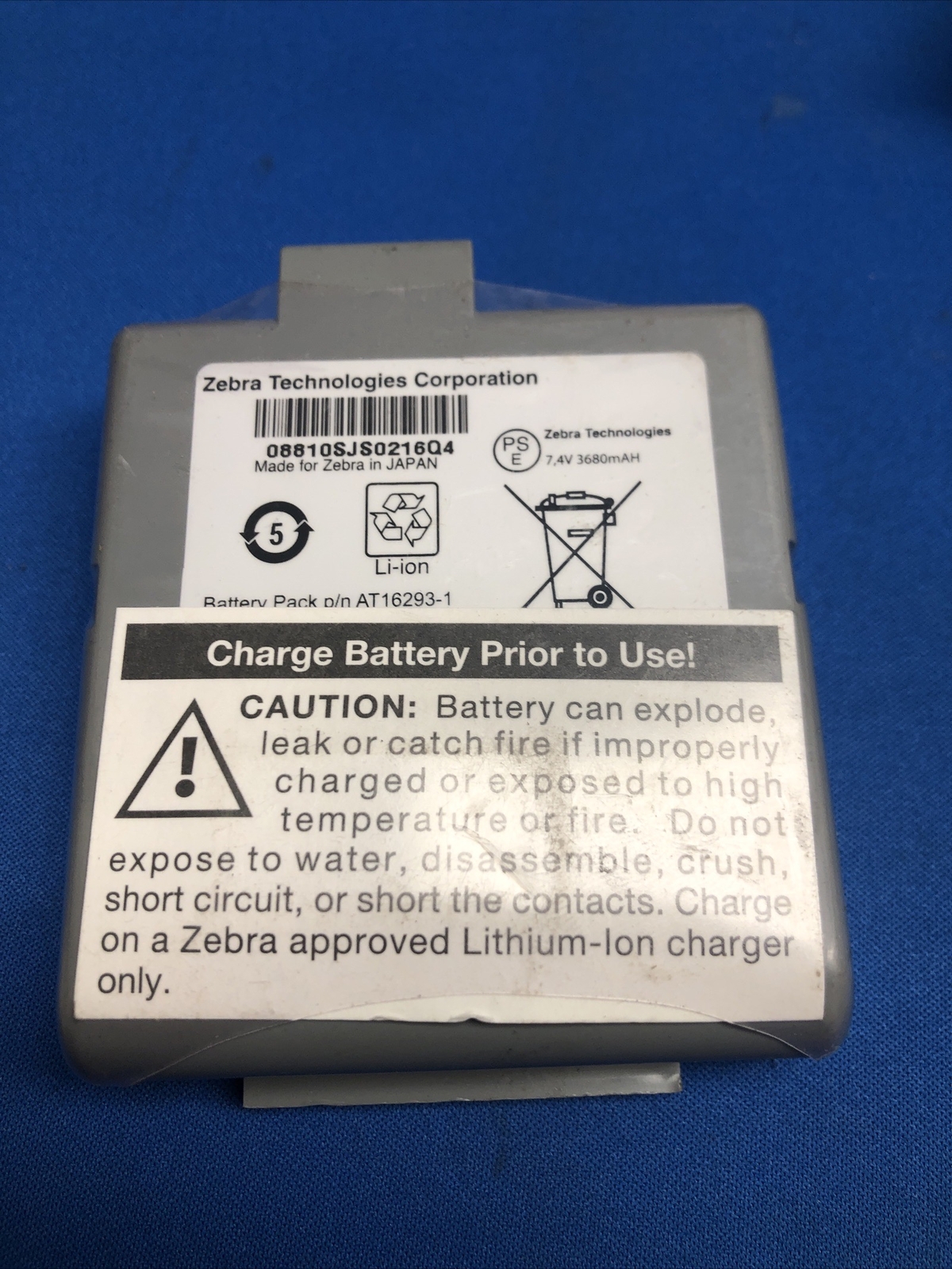Original 3680mAh 7.4V Battery 08810JS0216Q4 Zebra Label Thermal Printer