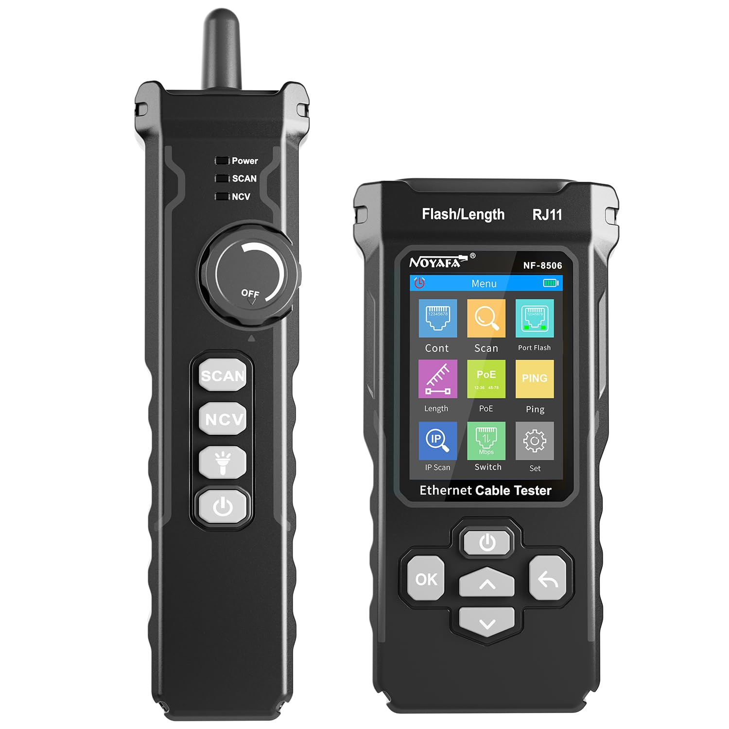 NF-8506 Network Cable Tester with IP Scan, TDR, Poe Pingtest & Port Flashing