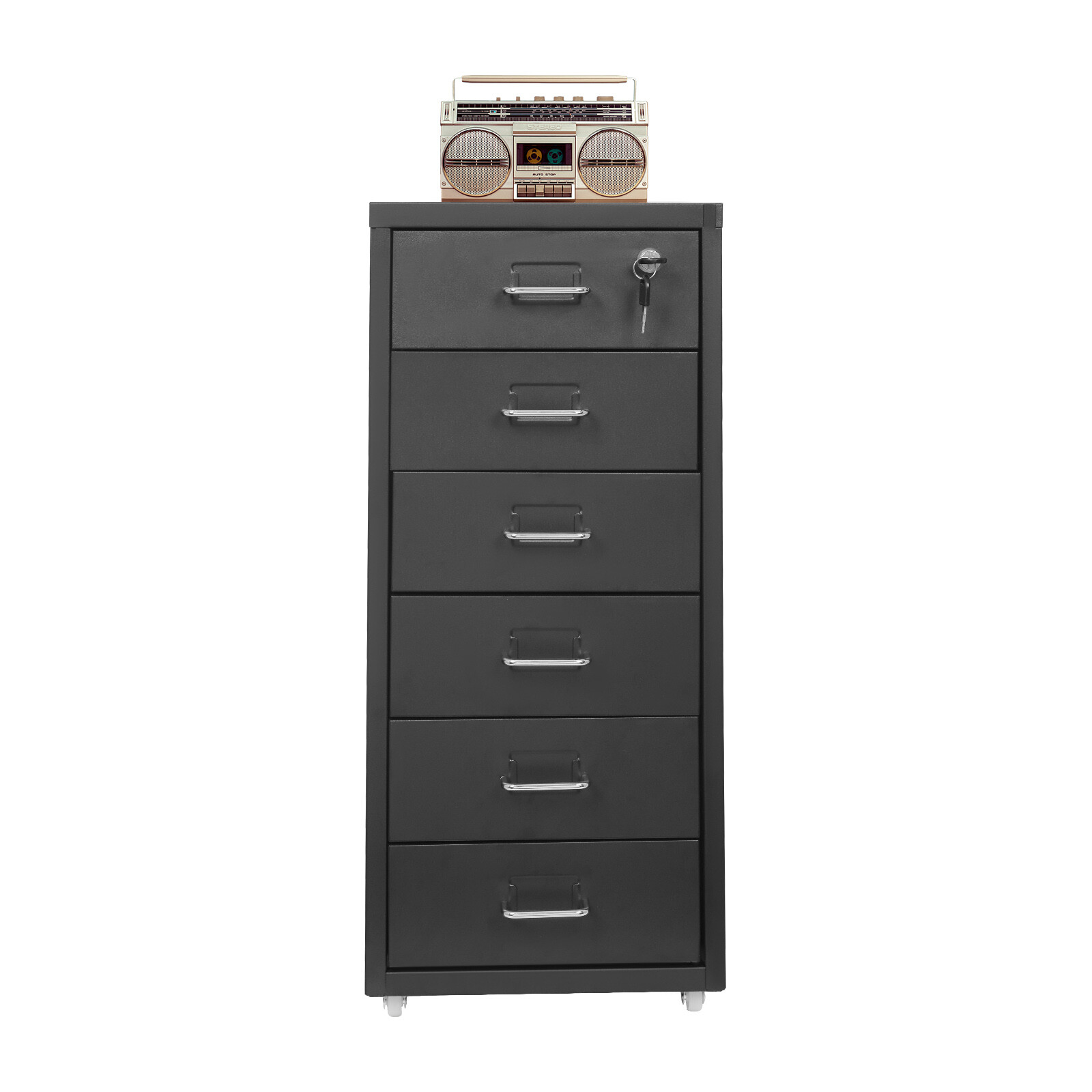 6 Tiers File Cabinet with Lock Metal Vertical Filing Cabinet for Office Home