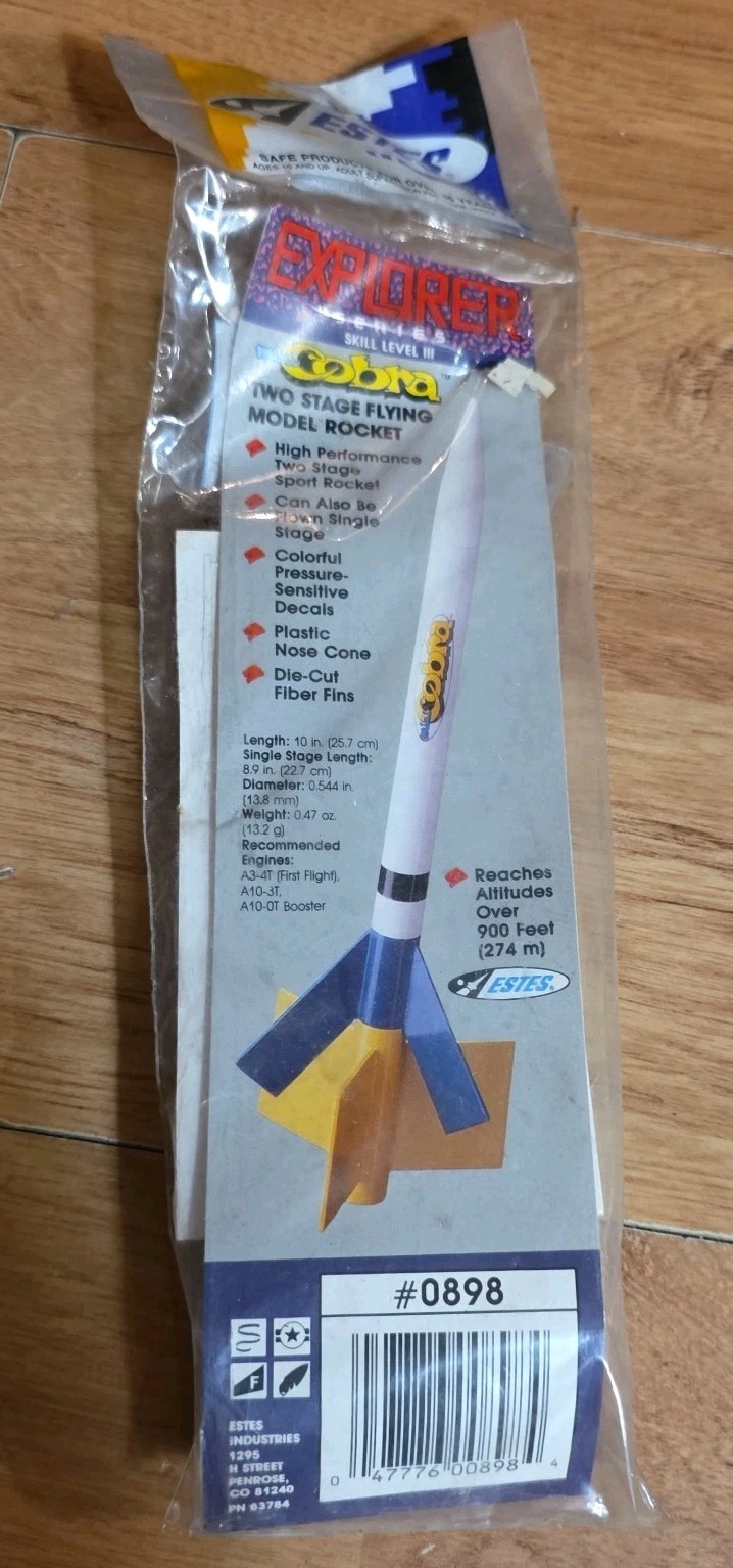 Estes Mini Cobra Two Stage Vintage Model Rocket Explorer Series LVL 3