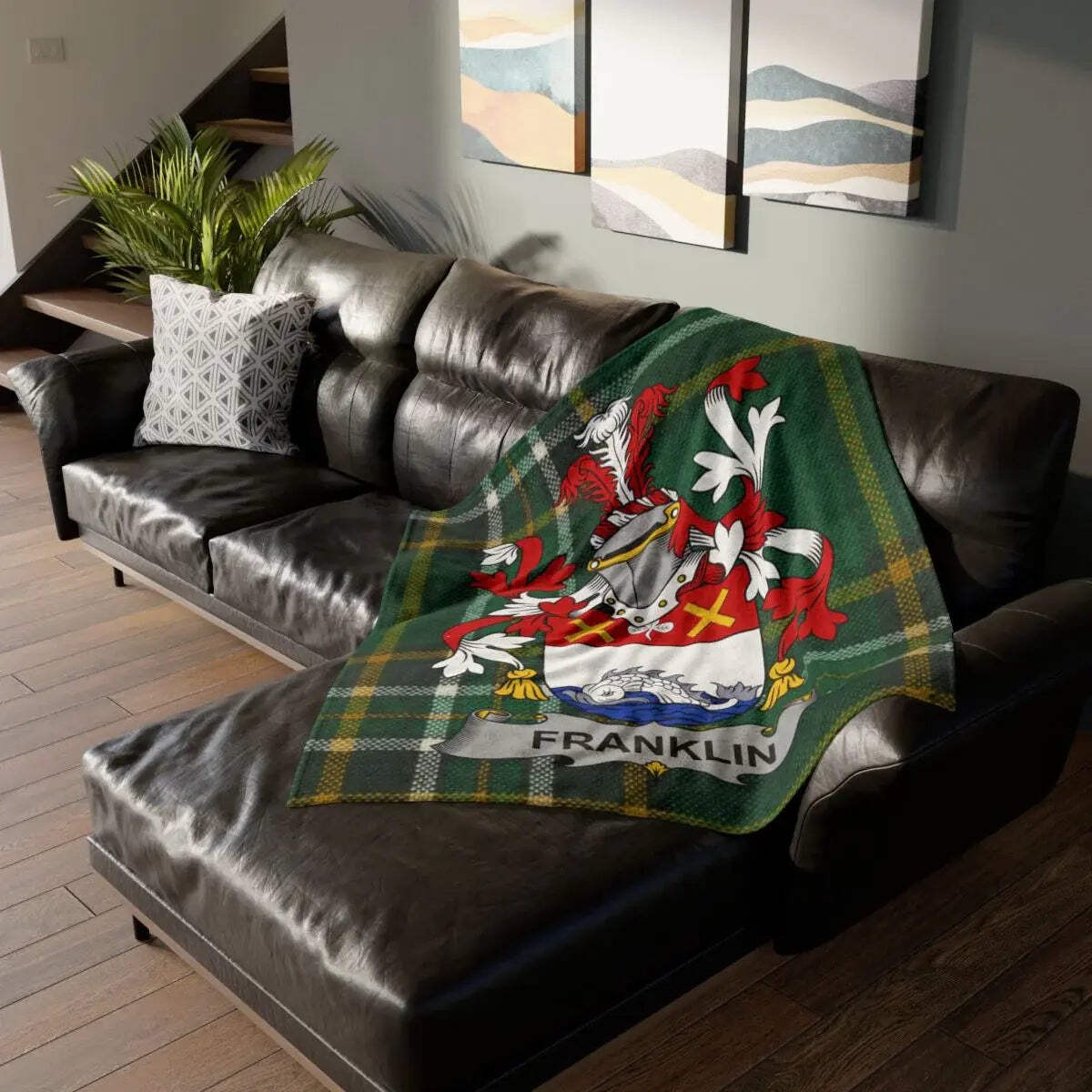 Franklin Family Crest Irish Blanket