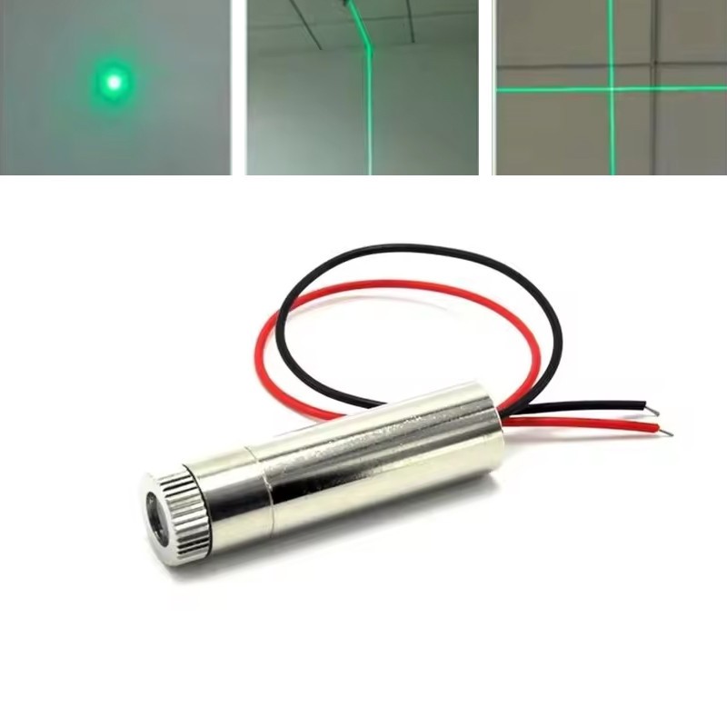 Focusable 515nm 520nm 10mW Green Dot/Line/Cross Laser Diode Module 12x35mm