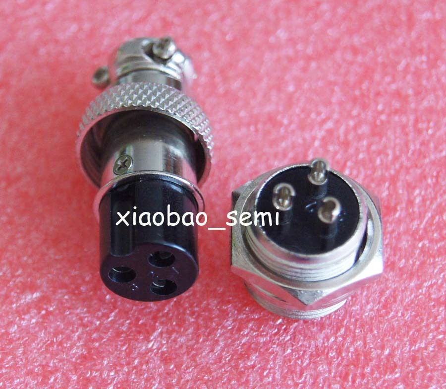 5pcs GX16-3 3Pin Aviation Metal Connectors M16 Panel Mounting Plug and Socket