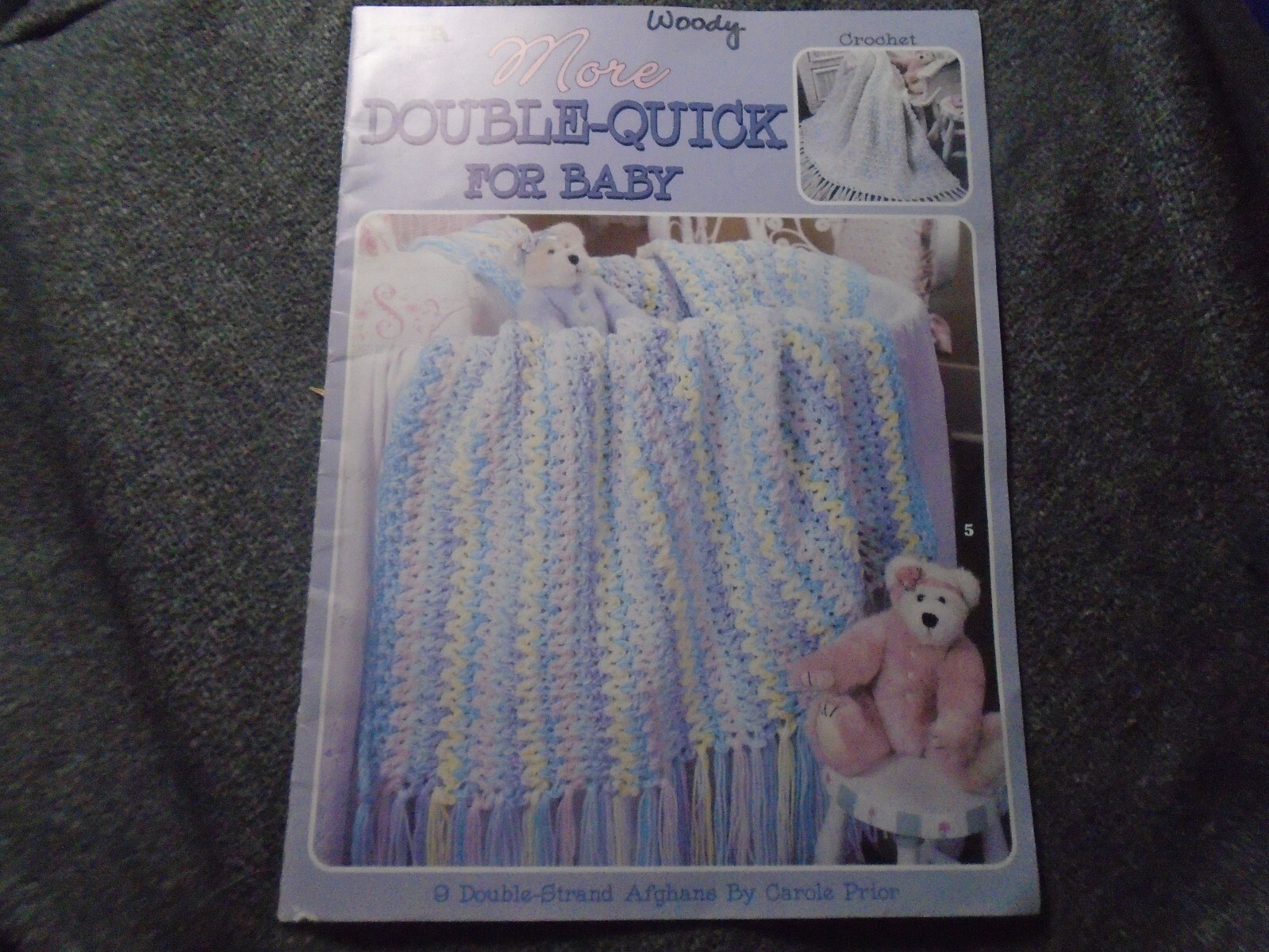 MORE DOUBLE-QUICK FOR BABY 9 Double Stand Crochet Afghans, 3009, Ripples, Stripe