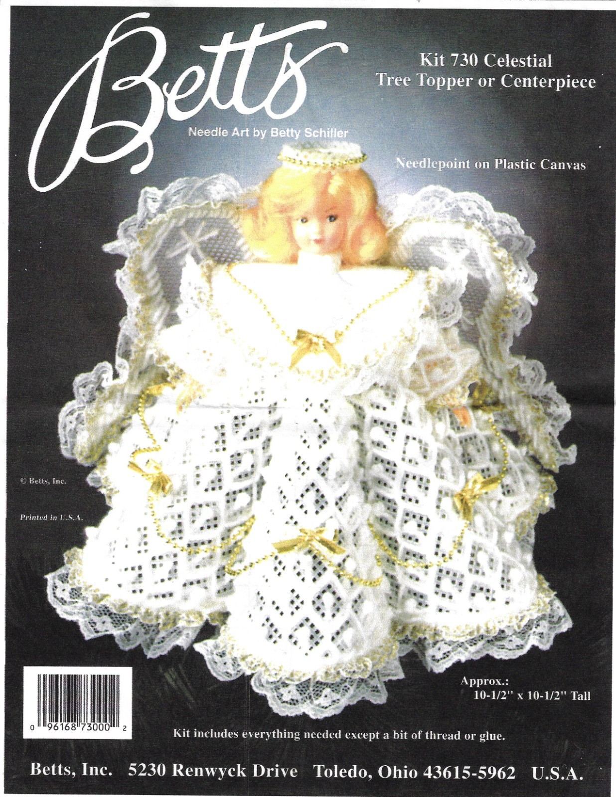 CELESTIAL TREE TOPPER / CENTERPIECE ANGEL  plastic canvas  PATTERN (#TF0170)