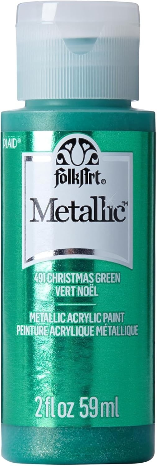 Vibrant 2 Oz Metallic Acrylic Paint in Rich Green - Perfect for DIY Creations