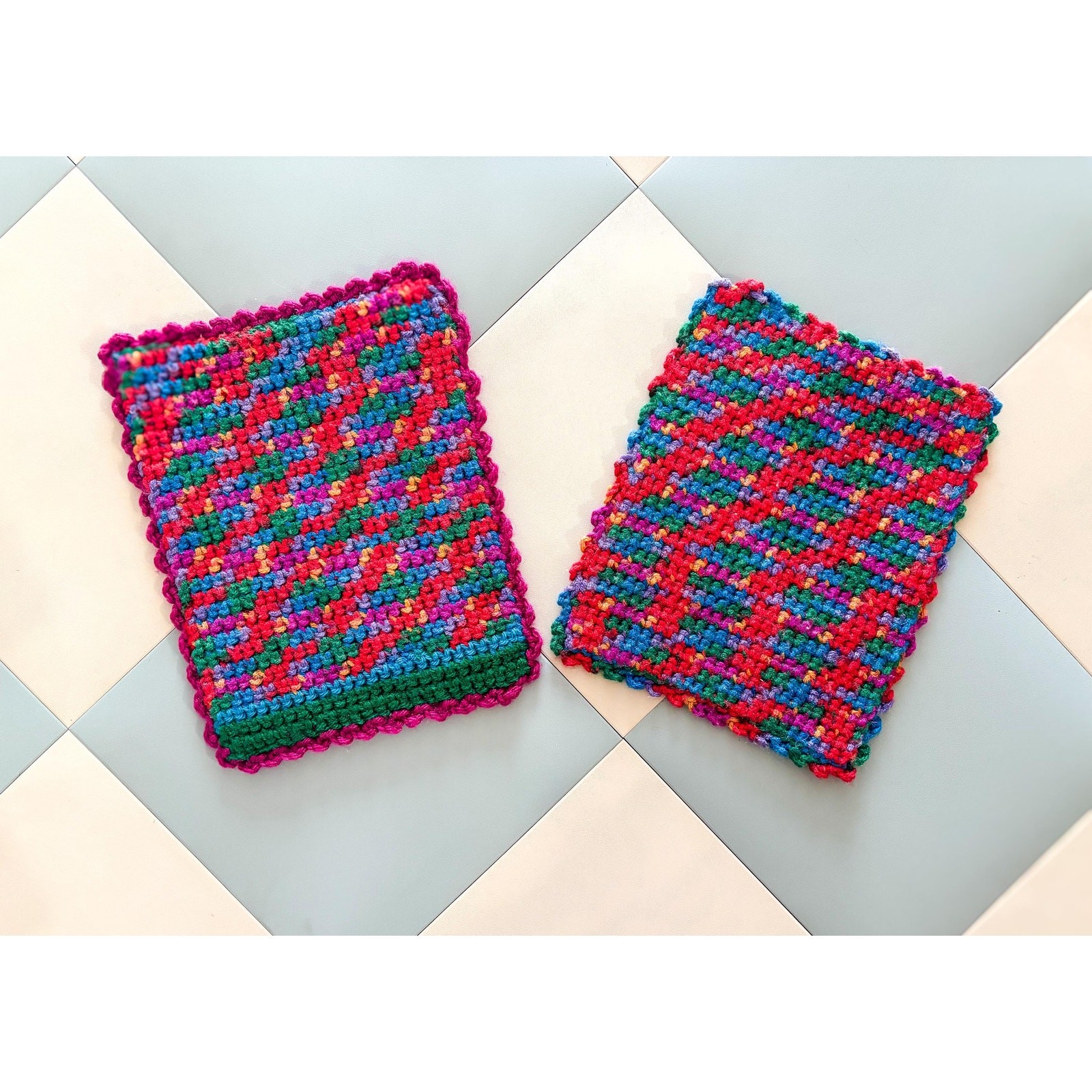 Handmade Crochet Pot Holder Set – Retro Cottagecore Trivets