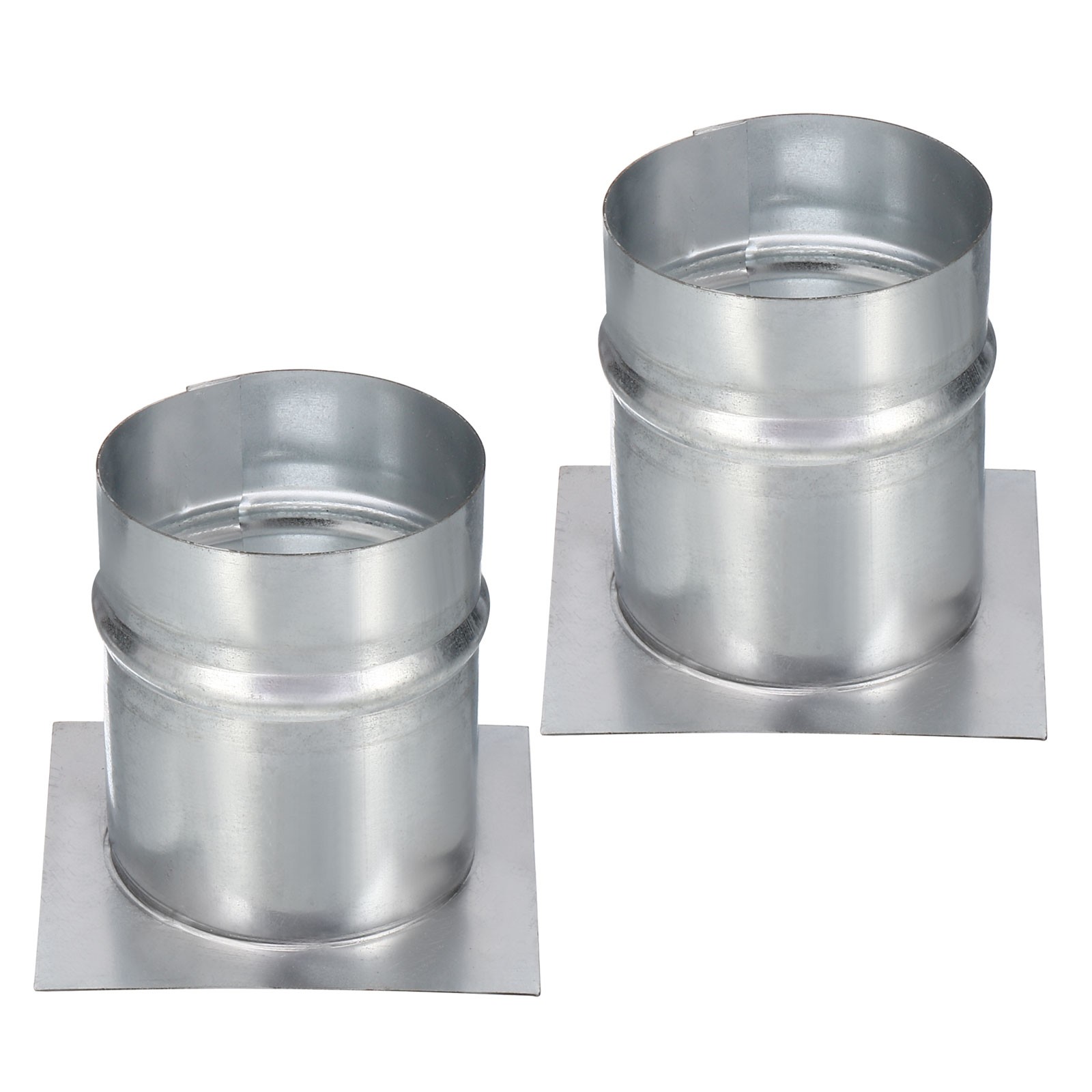 2 Pcs 3" Galvanized Steel Duct Connector Flange Air Ducting Mounting Plate,4"x4"