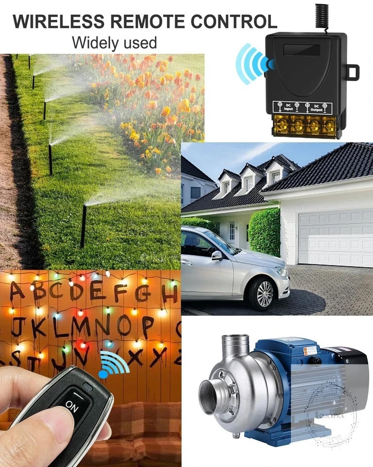 30A 12V Wireless Remote Control Switch Kit - Heavy Duty Relay with 2 Remotes