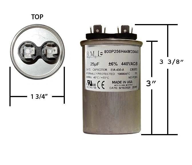 25 MFD 440 VAC Round Run Capacitor