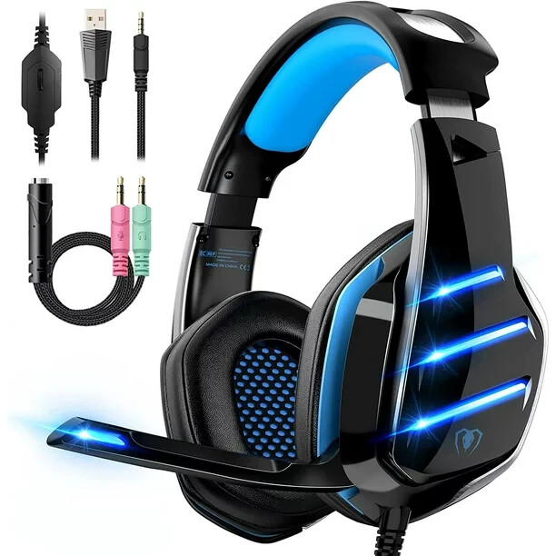 Audifonos Gamer con Microfono Para PS4 PS5 Xbox PC Nintendo LED Backlit Blue
