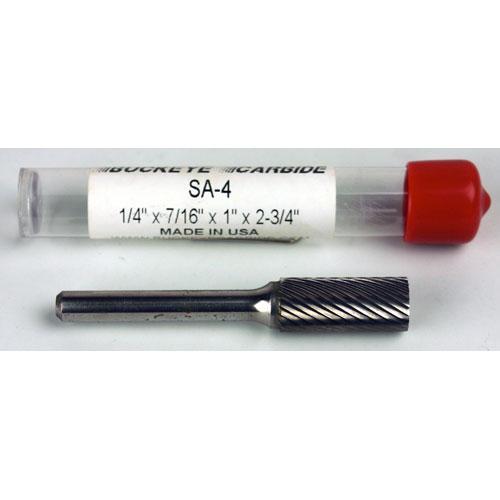 Carbide Burr (SA-4) Cylindrical - Single Cut - 1/4 x 7/16 x 1 x 2 3/4