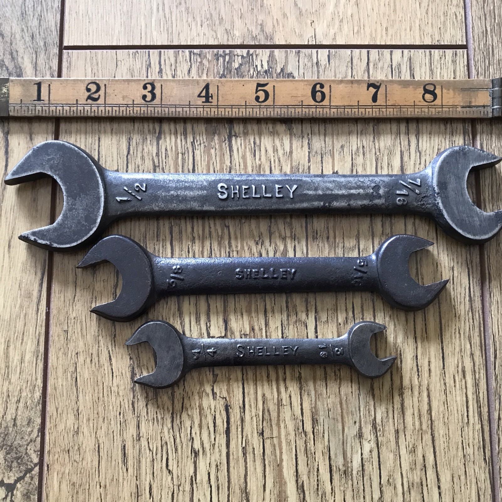 3 Vintage Shelley 1/2" to 3/16” Whitworth Open Ended Spanners. No 5