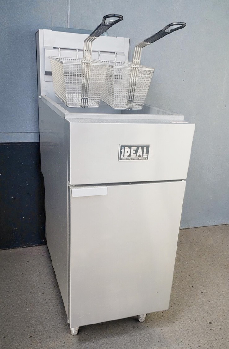 Ideal IDFR-40 40 lb Commercial Gas Deep Fryer 90,000 BTU Stainless NSF CSA USA