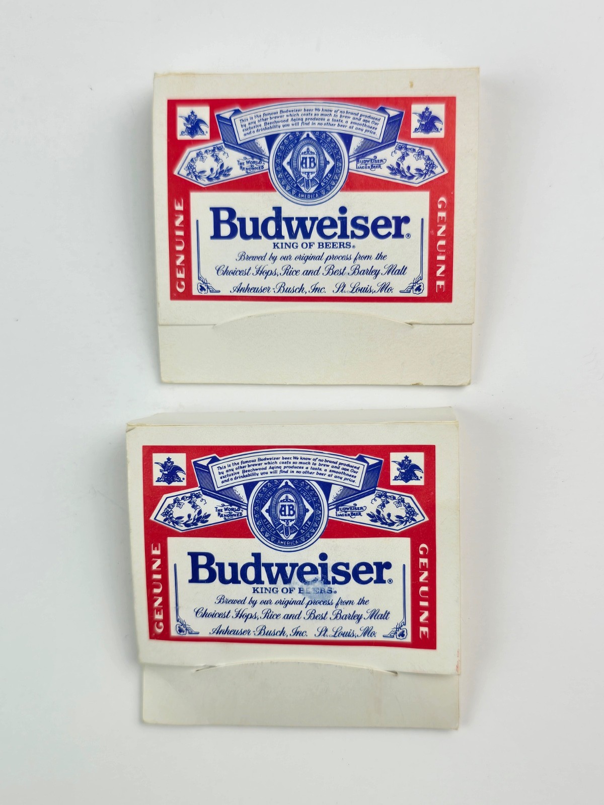 2 Packs - 1970's Budweiser Golf Tee & Ball Marker Matchbook Promos