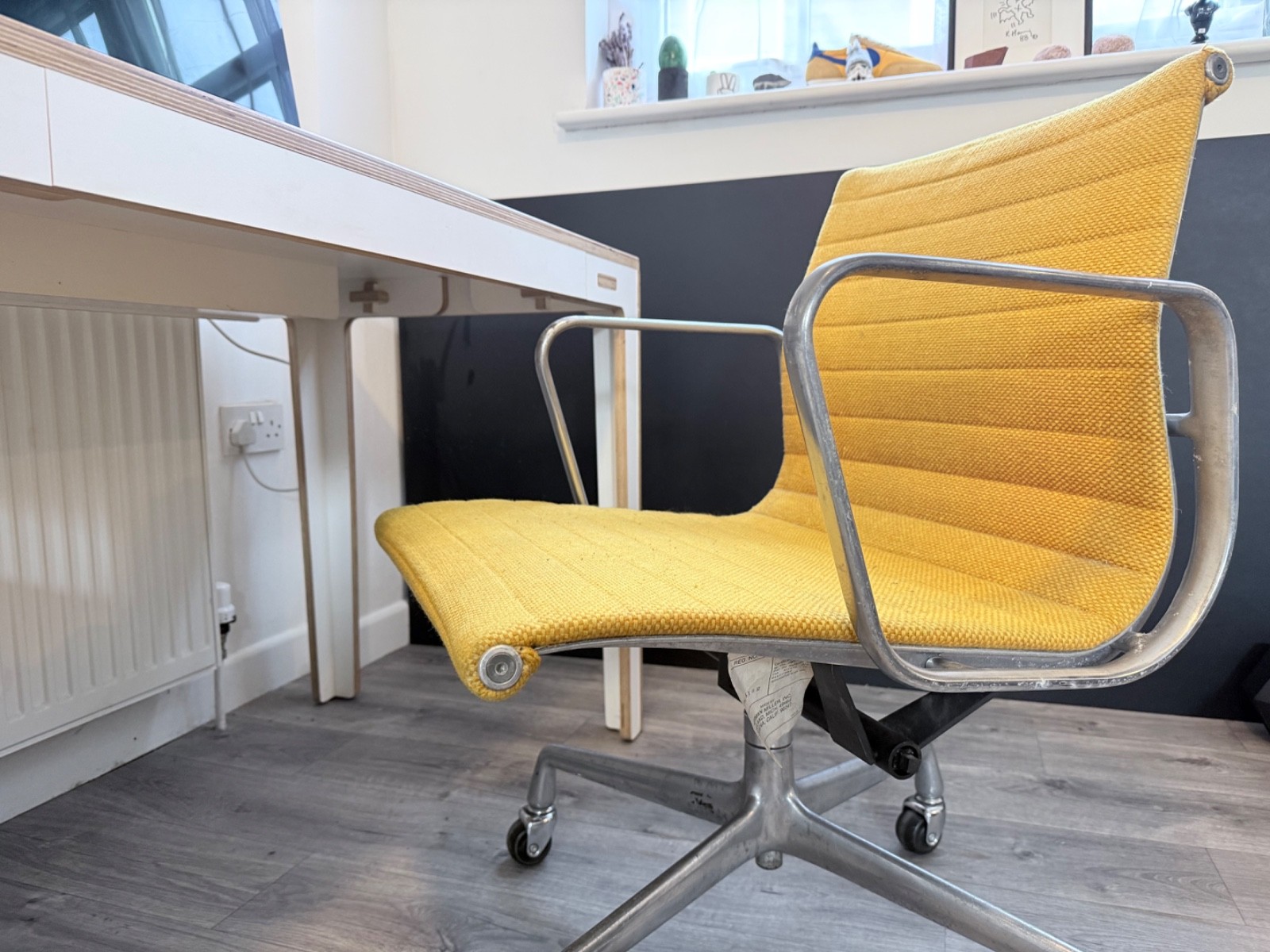 Herman Miller Eames Aluminium Desk Chair - Yellow Upholstery - 1979