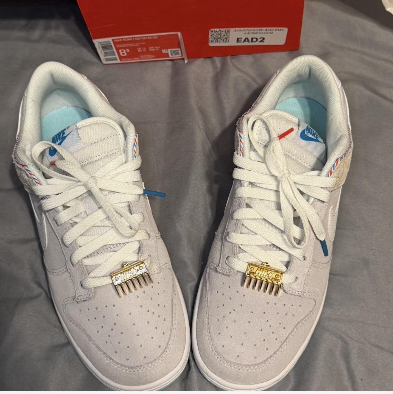 Nike Dunk Low SE Barber Shop Grey Size 8.5