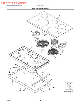 Electrolux 305440417 2500W Surface Element