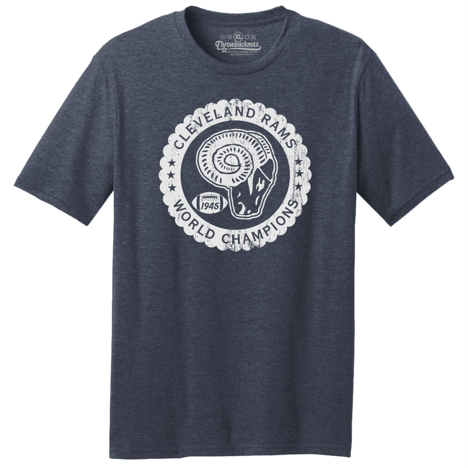 Cleveland Rams World Champs 1945 Football TRI-BLEND Tee Shirt - Cleveland Browns