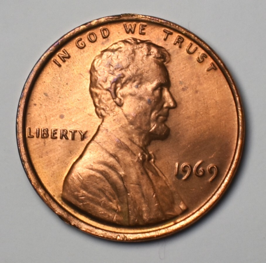 1969 Penny Error Floating Roof, Retaining Collar + High Mint State Red