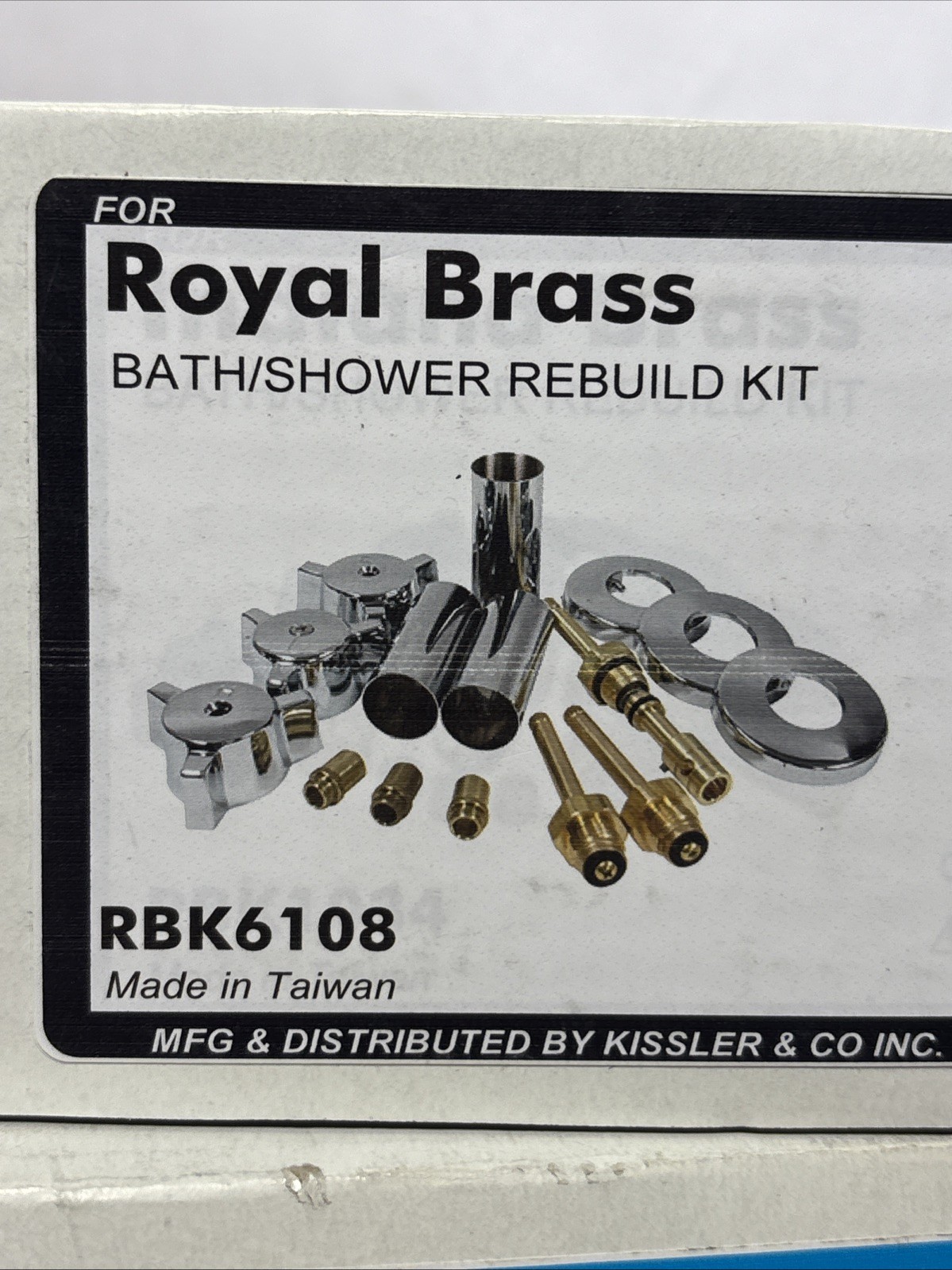 NIB Bath/Shower Tub Rebuild Kit RBK6108 for ROYAL BRASS Chrome Finish KISSLER