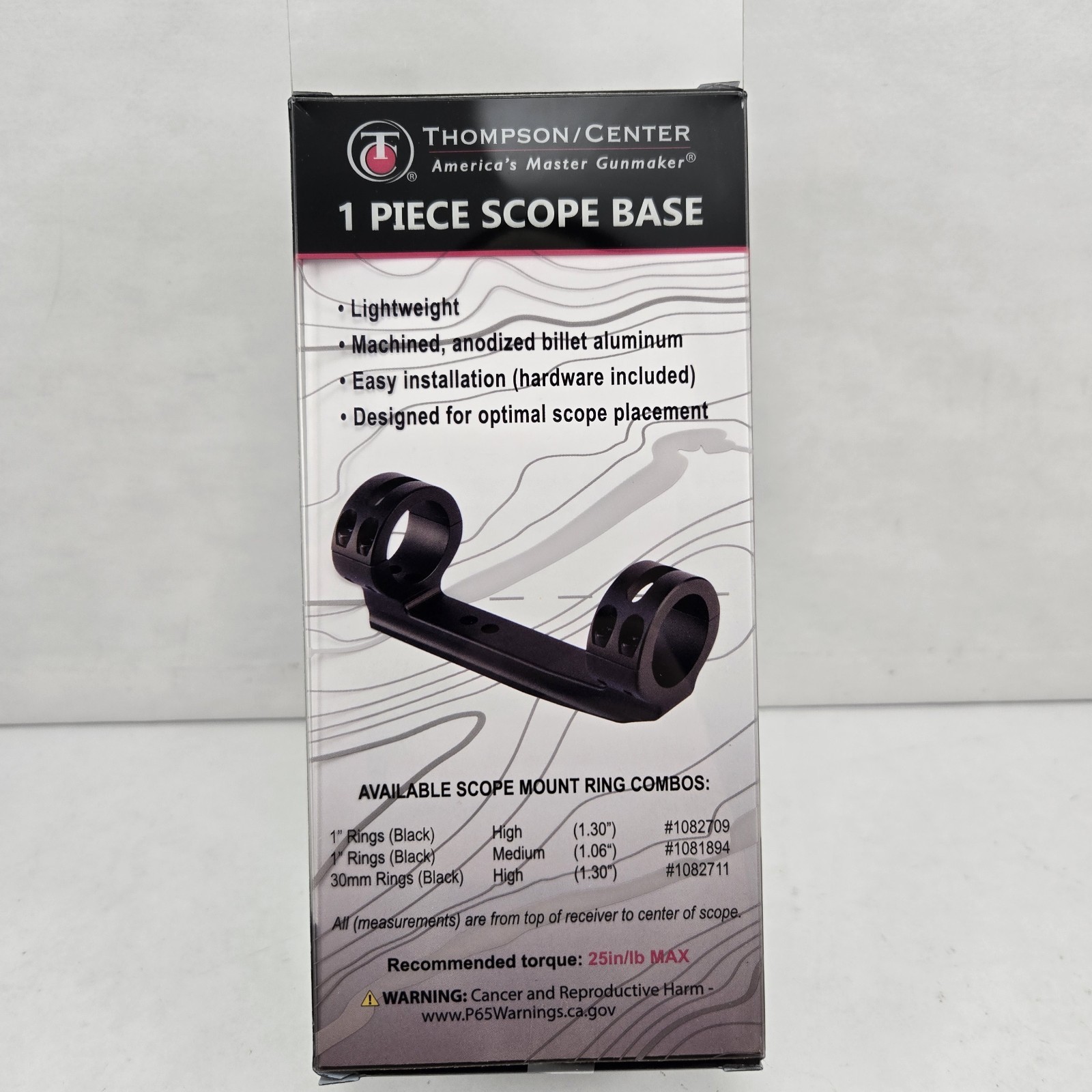 Thompson Center 1 Piece Scope Mount Base Rings 1" Medium Encore Omega Impact