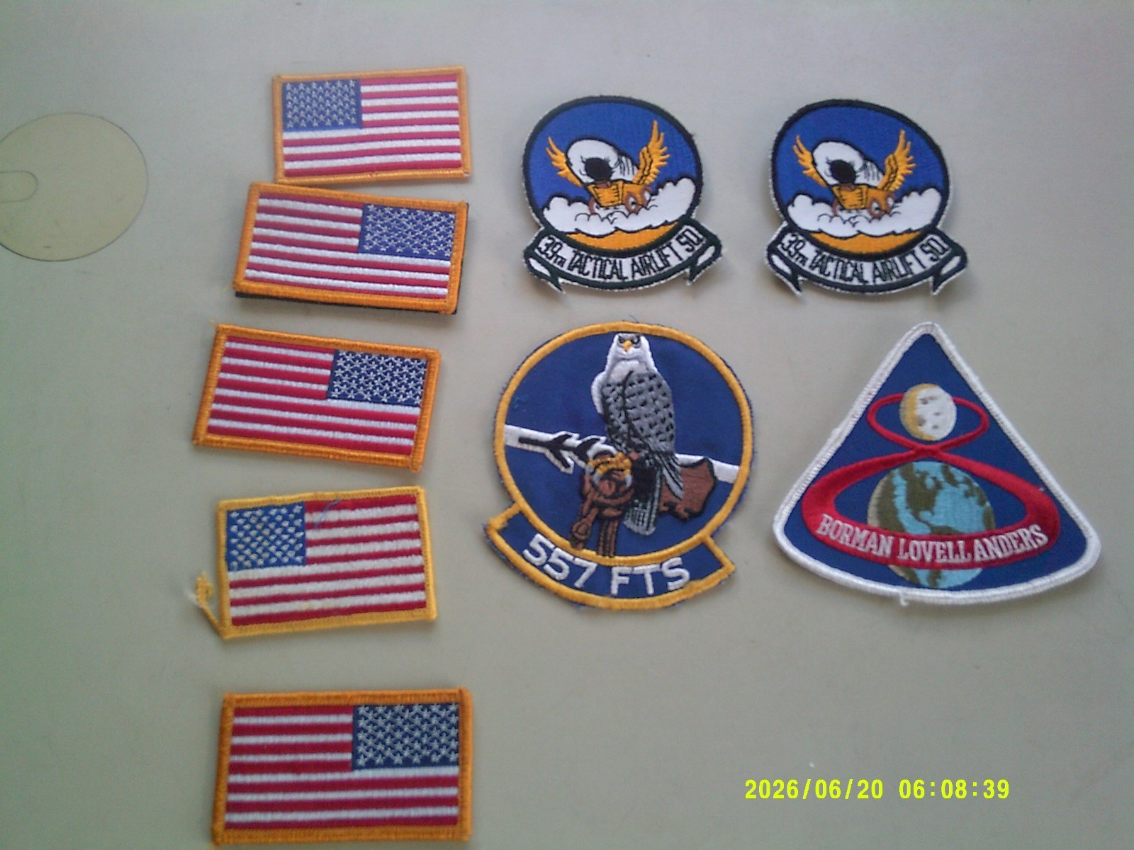 9  Various Flying & US Flag Patches