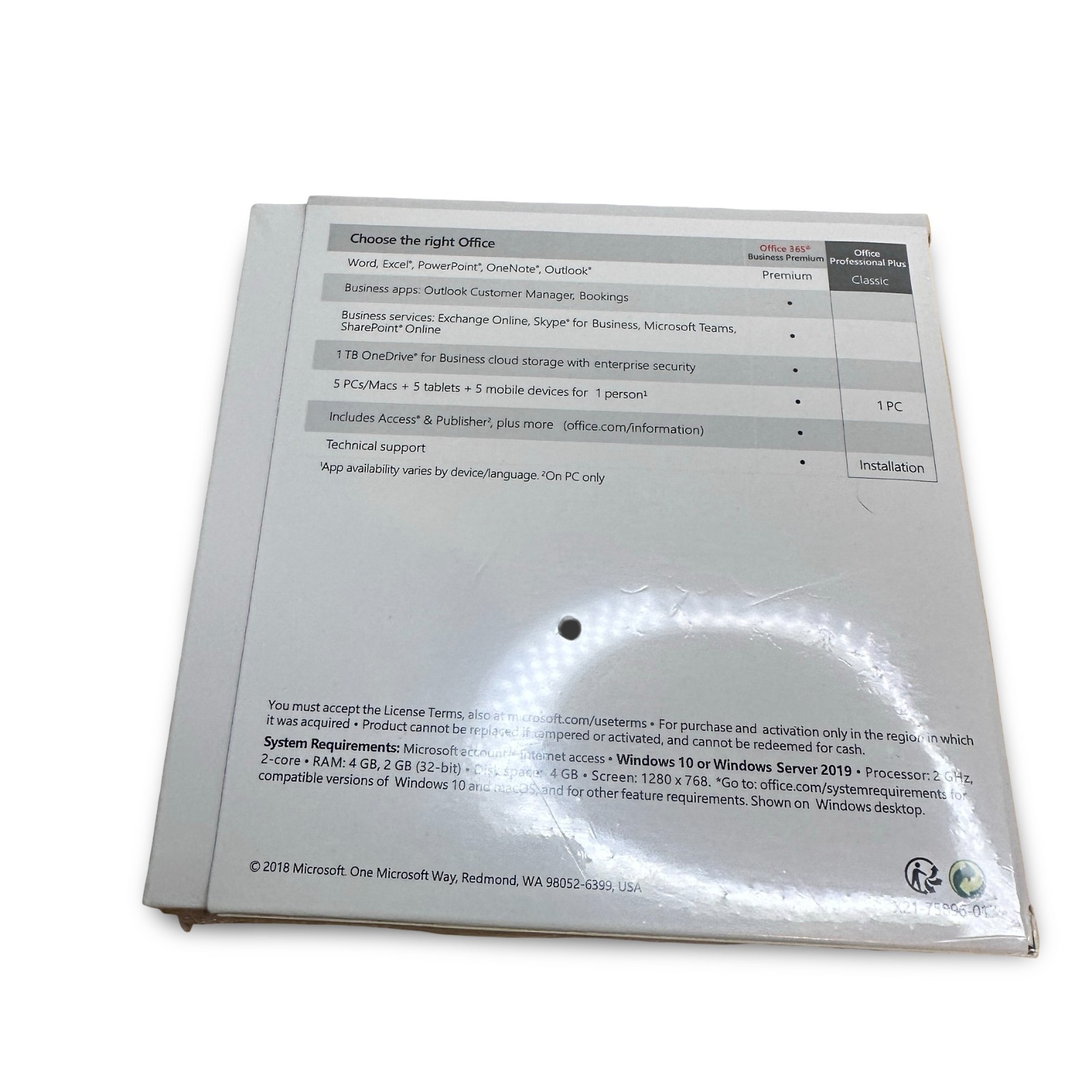 Microsoft Office Professional Plus 2019 1 PC Full Version Factory Sealed