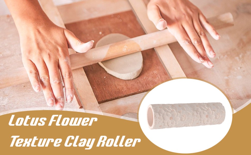 Flower Texture Clay Roller, Pottery Roller, Lightweight,