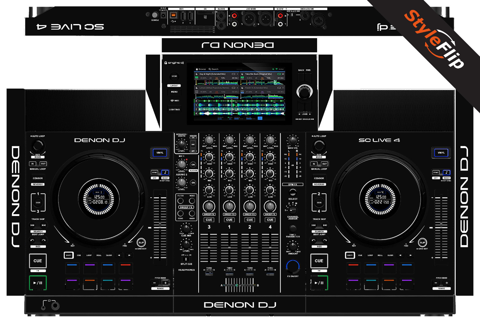 Denon SC Live 4 | Color Black | Protective Decal | StyleFlip Skins