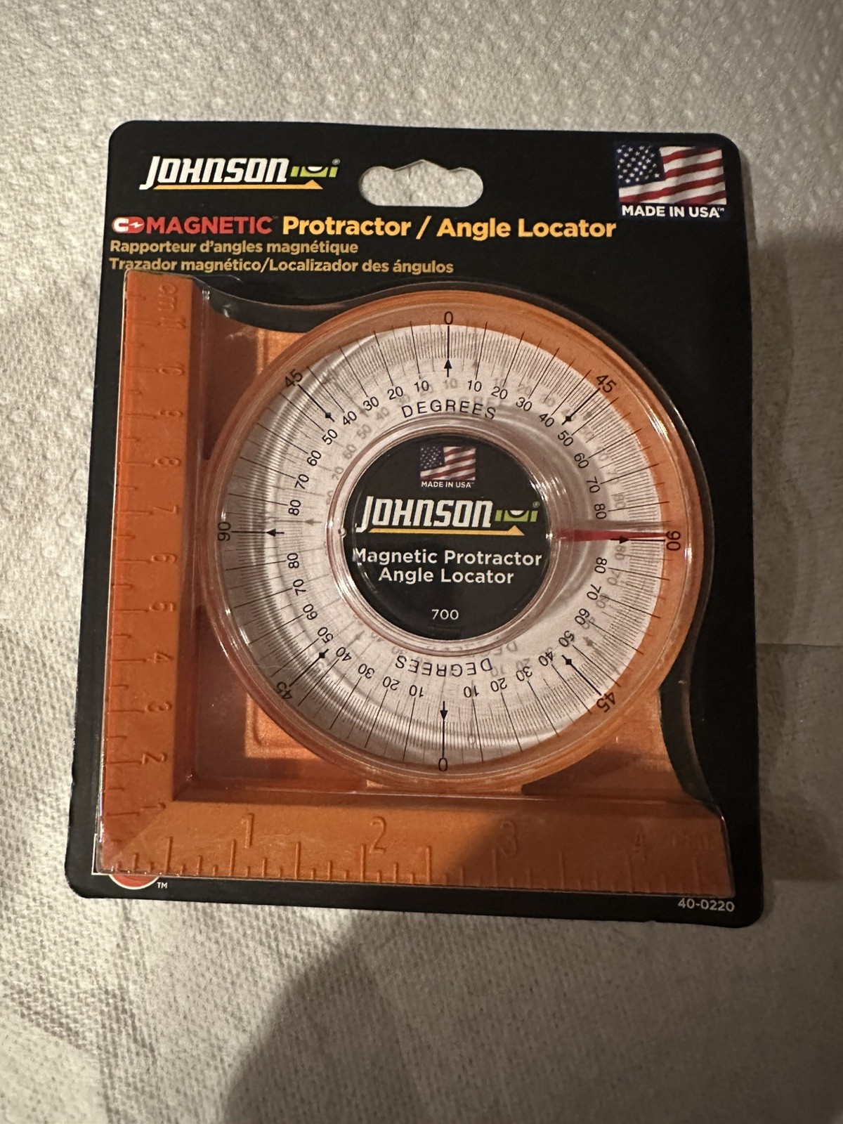 Johnson 700 Magnetic Protractor And Angle Locator Level & Tool