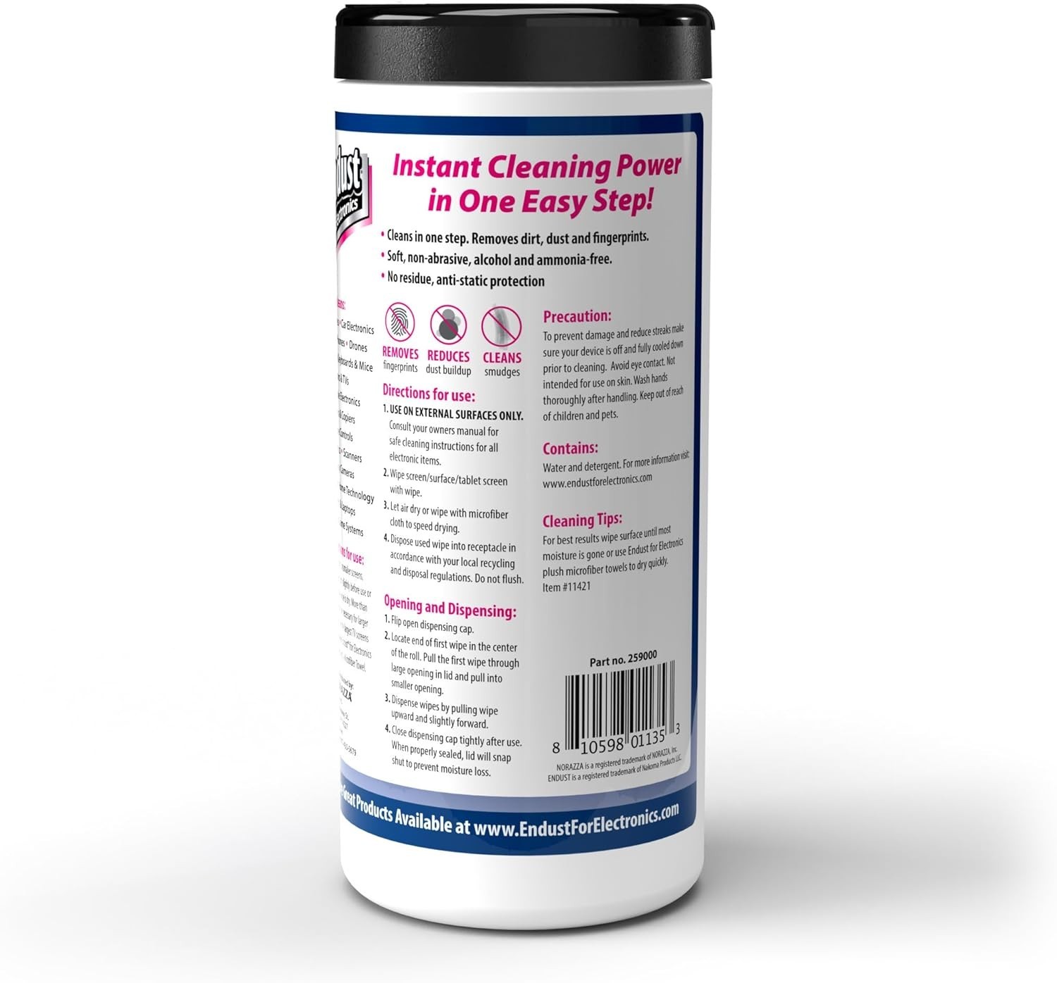 259000 Anti-Static Pop-Up Wipes 70-ct