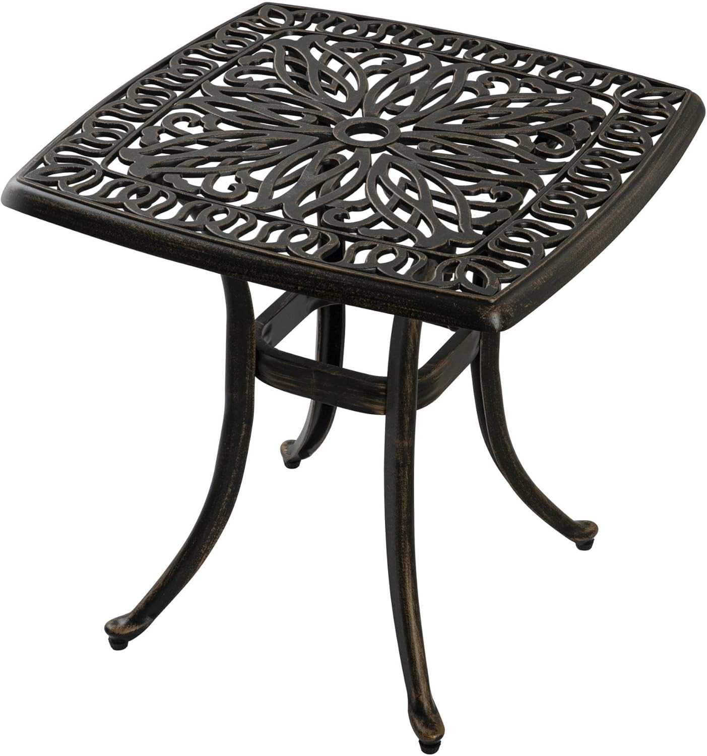 Stylish Bronze Aluminum Side Table - Weather Resistant & Low Maintenance