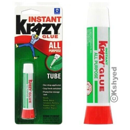 Krazy Glue Instant strong Glue crazy fast Tube All Purpose 0.07oz. Tube (2 Pack)