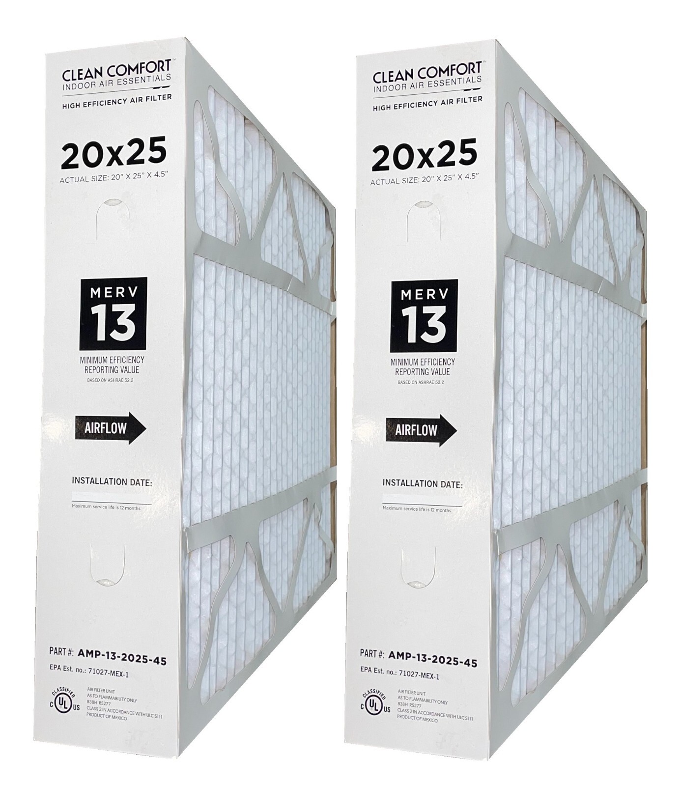 Goodman AMP-13-2025-45 (2-Pack) - 20" x 25" x 4.5" Clean Comfort Air Filter, M13