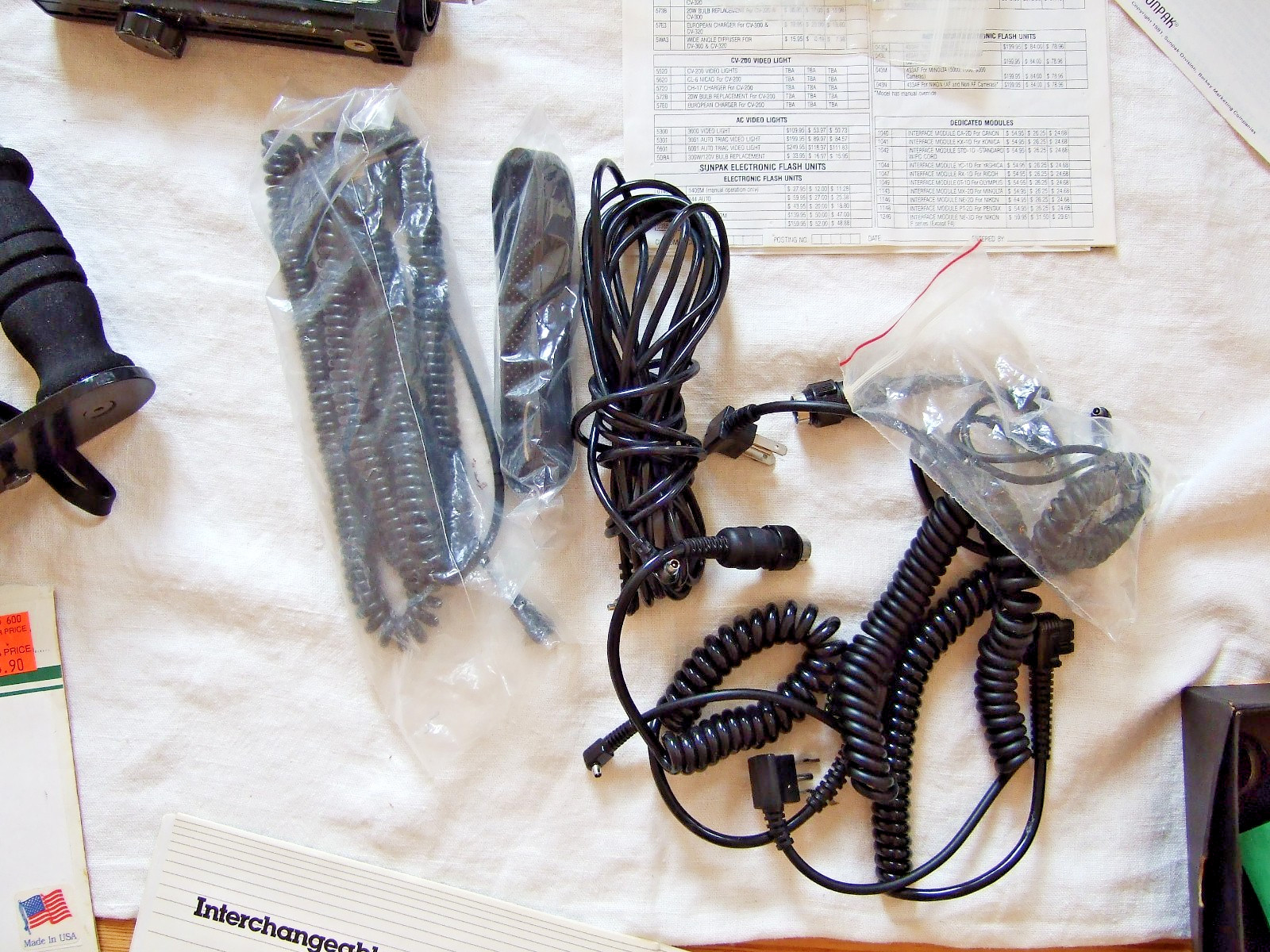 SunPak Auto 622, 620J, variety heads, 510V powerpacks, widgets, cables, stands +