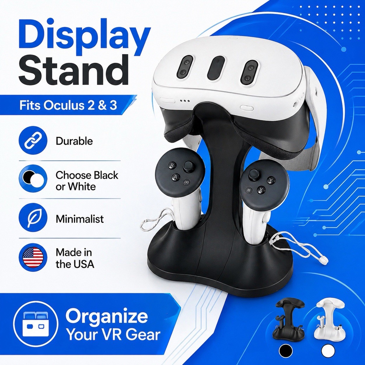 VR Headset Display Stand For Meta Oculus System Quest 2 & 3 Variants Supported
