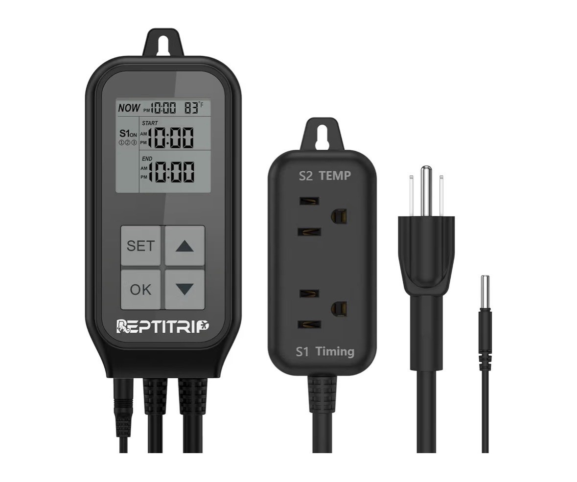 Reptile Thermostat, Light Timer for Temperature and Lighting Control, Day-Nig...